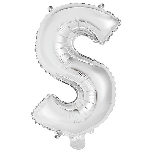 Silver "S" Letter Foil Balloon (35cm)