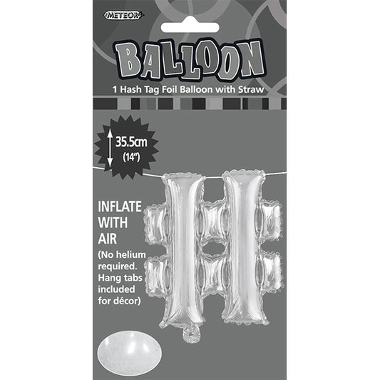 Silver "#" Letter Foil Balloon (35cm)