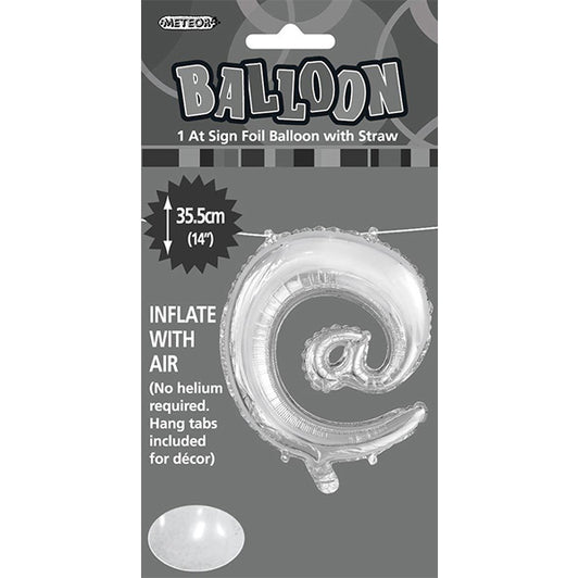 Silver "@" Letter Foil Balloon (35cm)