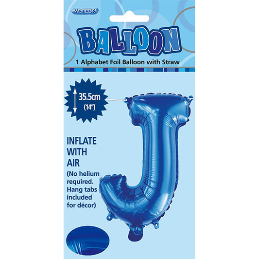 Royal Blue "J" Letter Foil Balloon (35cm)