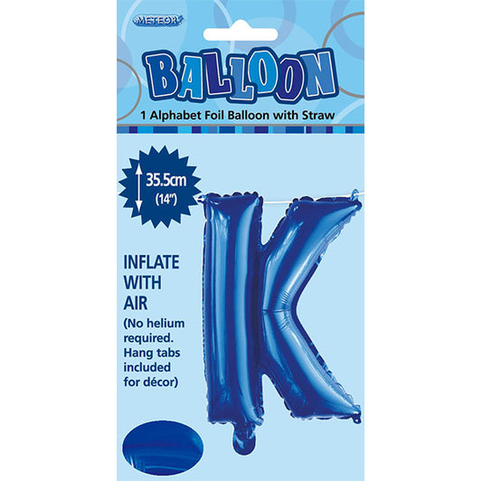 Royal Blue "K" Letter Foil Balloon (35cm)