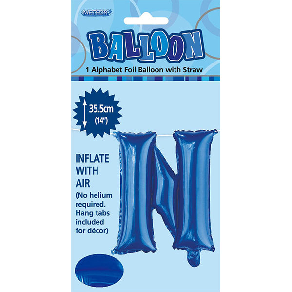 Royal Blue "N" Letter Foil Balloon (35cm)