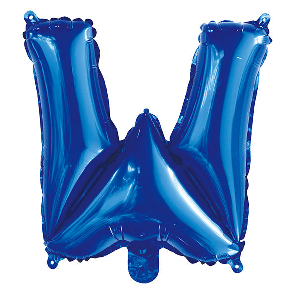 Royal Blue "W" Letter Foil Balloon (35cm)