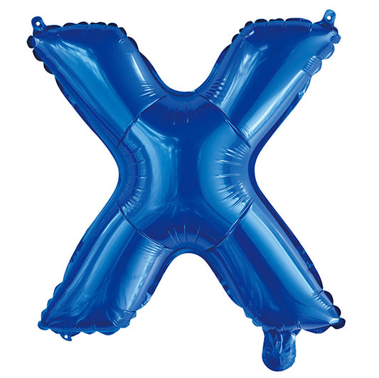 Royal Blue "X" Letter Foil Balloon (35cm)