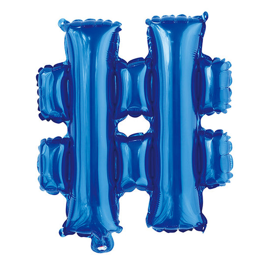 Royal Blue "#" Letter Foil Balloon (35cm)