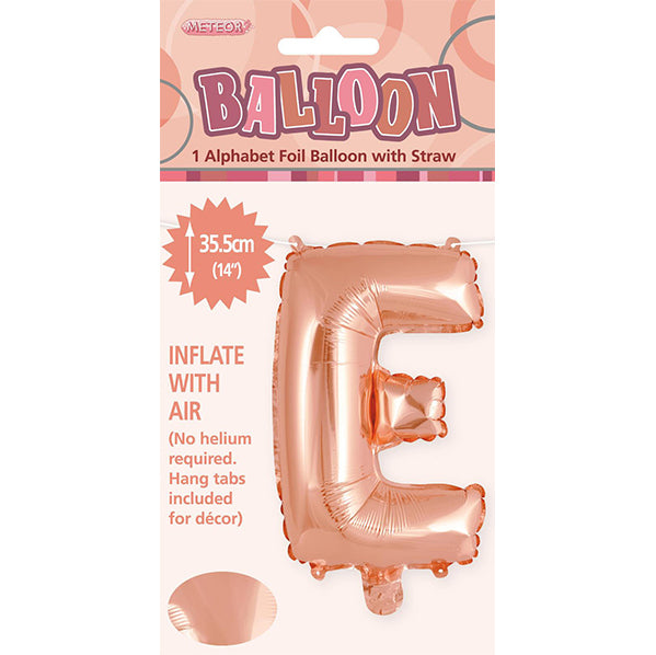 Rose Gold "E" Letter Foil Balloon (35cm)