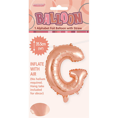 Rose Gold "G" Letter Foil Balloon (35cm)