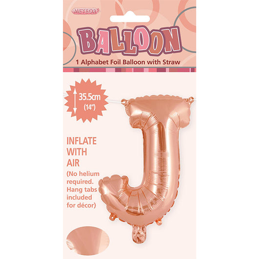 Rose Gold "J" Letter Foil Balloon (35cm)