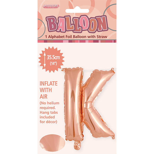 Rose Gold "K" Letter Foil Balloon (35cm)