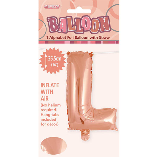 Rose Gold "L" Letter Foil Balloon (35cm)