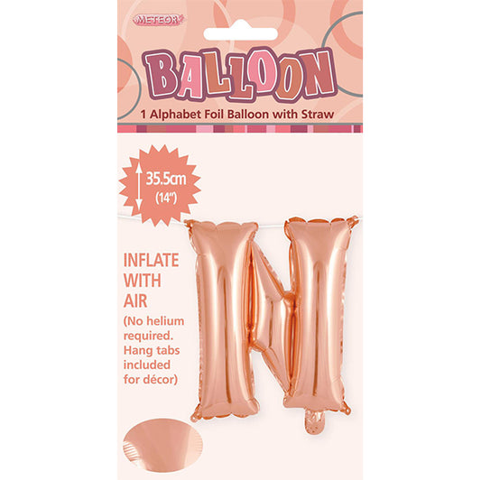 Rose Gold "N" Letter Foil Balloon (35cm)