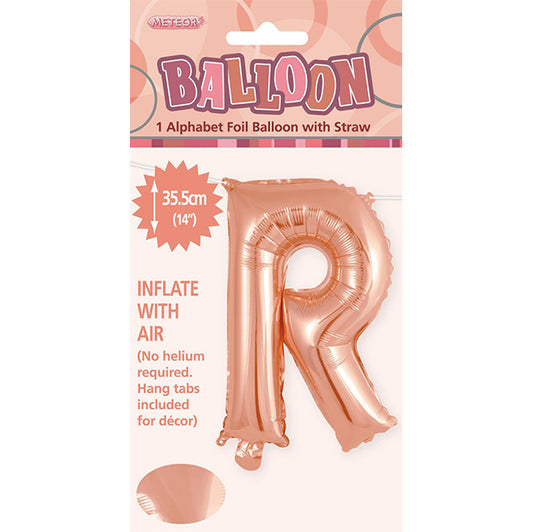 Rose Gold "R" Letter Foil Balloon (35cm)