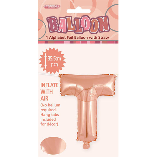 Rose Gold "T" Letter Foil Balloon (35cm)