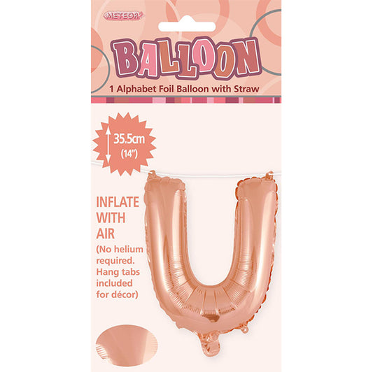 Rose Gold "U" Letter Foil Balloon (35cm)