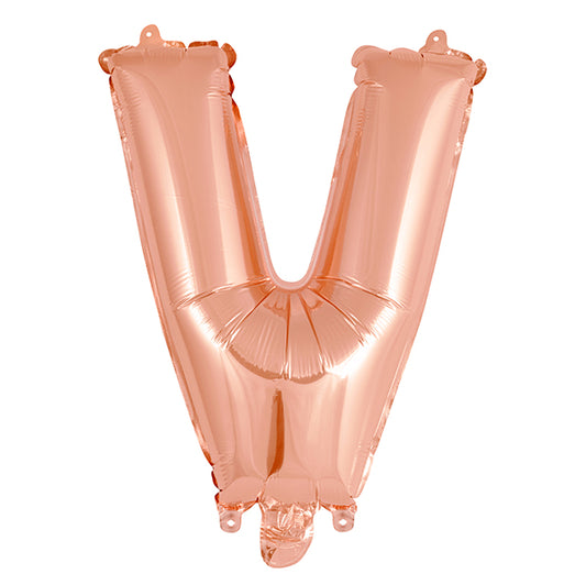 Rose Gold "V" Letter Foil Balloon (35cm)