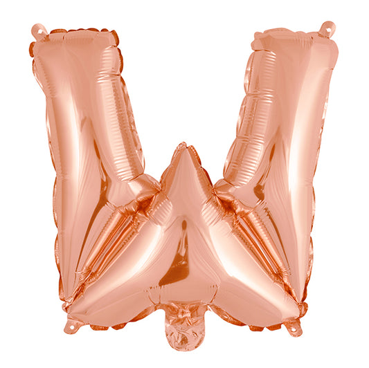 Rose Gold "W" Letter Foil Balloon (35cm)