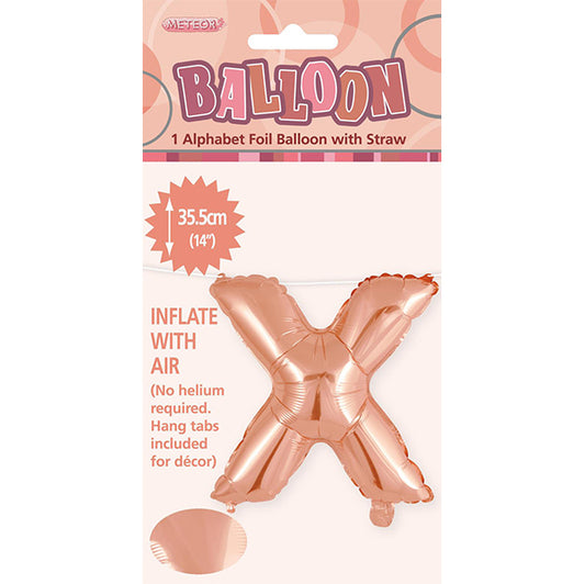 Rose Gold "X" Letter Foil Balloon (35cm)