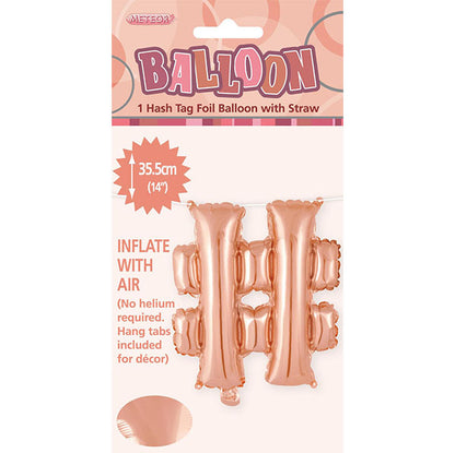 Rose Gold "#" Letter Foil Balloon (35cm)