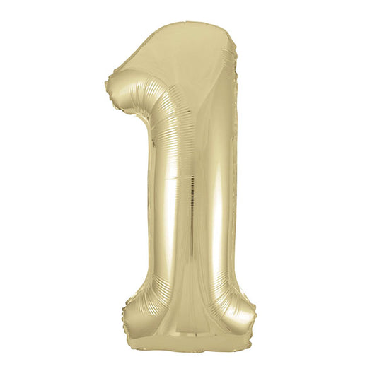 Champagne Gold "1" Numeral Foil Balloon (86cm)