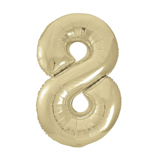 Champagne Gold "8" Numeral Foil Balloon (86cm)