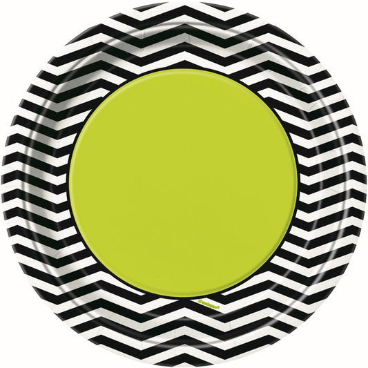 Designer Chevron Birthday Paper Plates 18cm (Pack of 8)