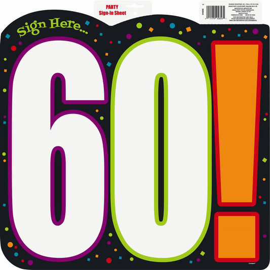 Birthday Cheer "60" Sign Here Cutout