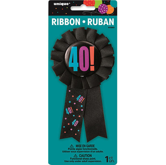 Birthday Cheer Award Ribbon "40"