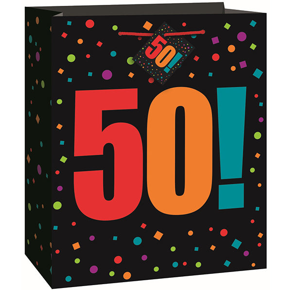 Large Gift Bag - Birthday Cheer "50"