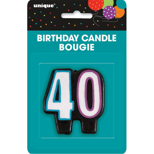 Birthday Cheer "40" Numeral Candle