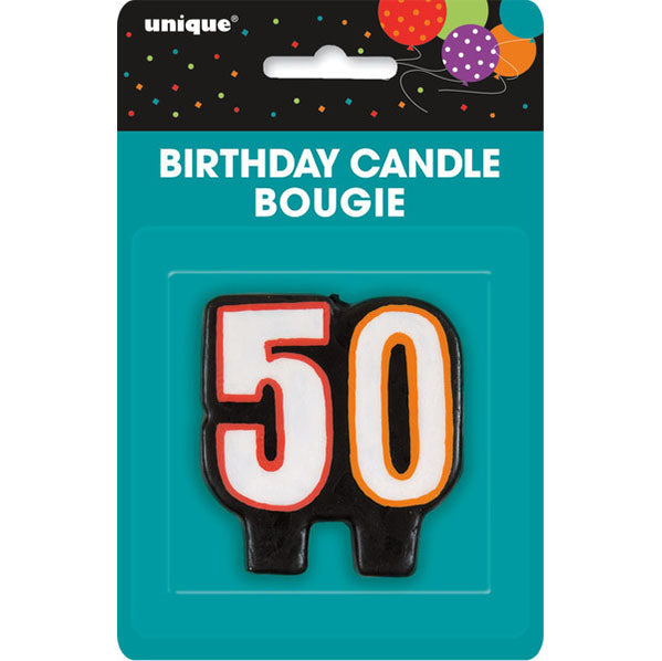 Birthday Cheer "50" Numeral Candle