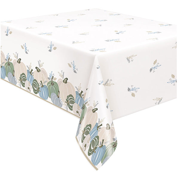 Modern Pastel Pumpkin Printed Tablecover 137cm x 213cm