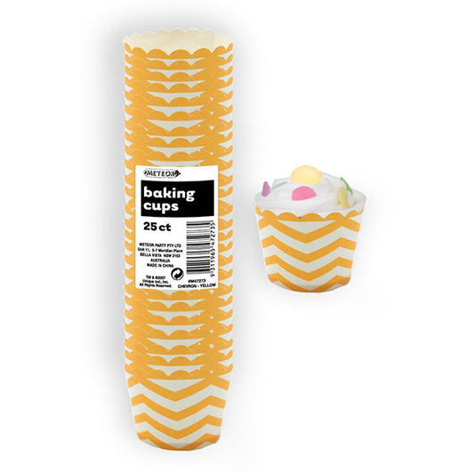 Baking Cups - Chevron Sunflower Yellow (Pack of 25)