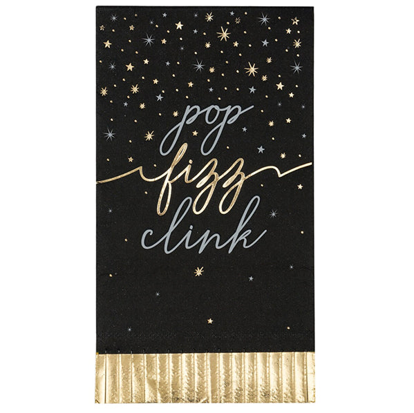 Foil Stamped Disco New Year Fringe Guest Napkins (Pack of 16)