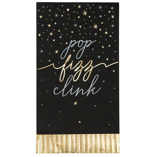 Foil Stamped Disco New Year Fringe Guest Napkins (Pack of 16)