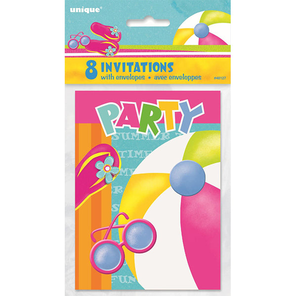 Pool Party Invitations (Pack of 8)