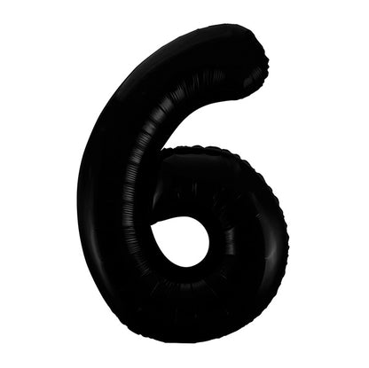 Black "6" Numeral Foil Balloon (86cm)