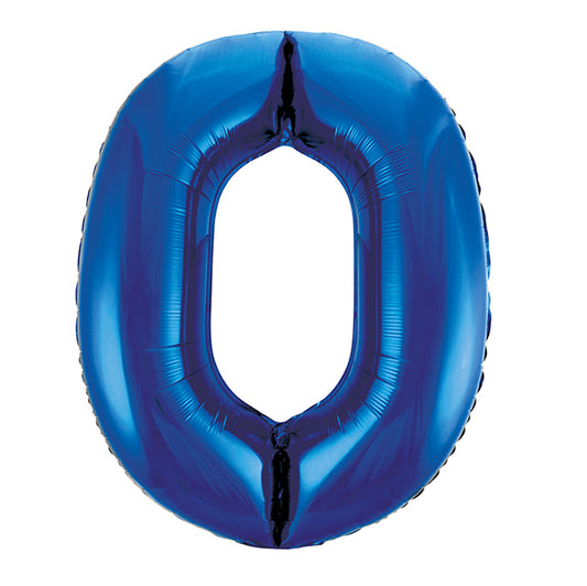 Royal Blue "0" Numeral Foil Balloon (86cm)