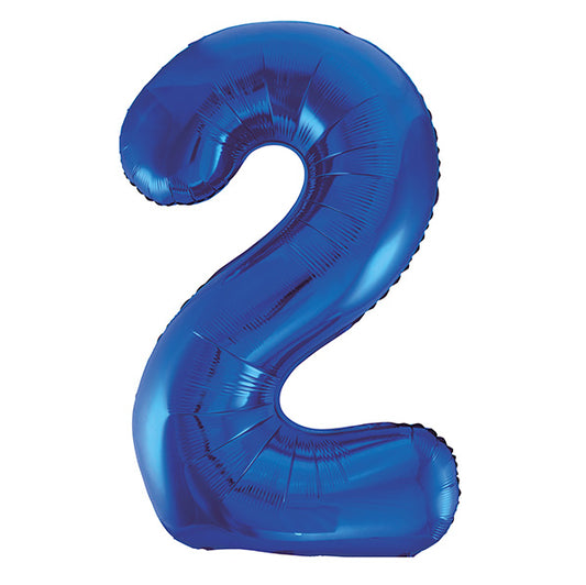 Royal Blue "2" Numeral Foil Balloon (86cm)