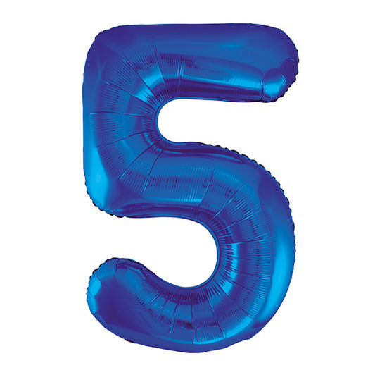 Royal Blue "5" Numeral Foil Balloon (86cm)