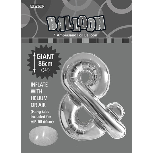 Silver "&" Letter Foil Balloon (86cm)