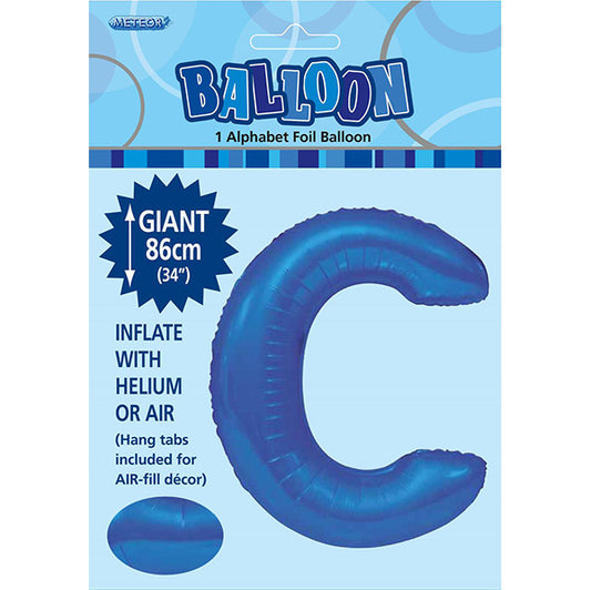 Royal Blue "C" Letter Foil Balloon (86cm)