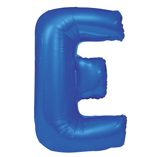 Royal Blue "E" Letter Foil Balloon (86cm)