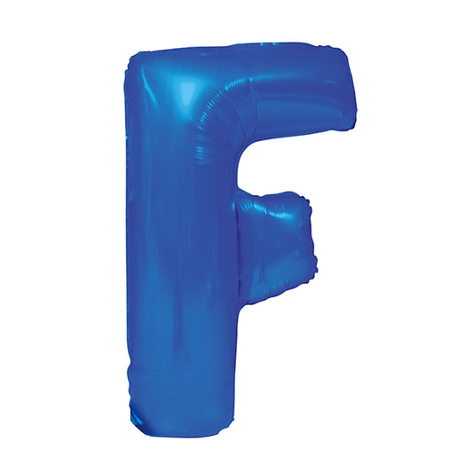 Royal Blue "F" Letter Foil Balloon (86cm)