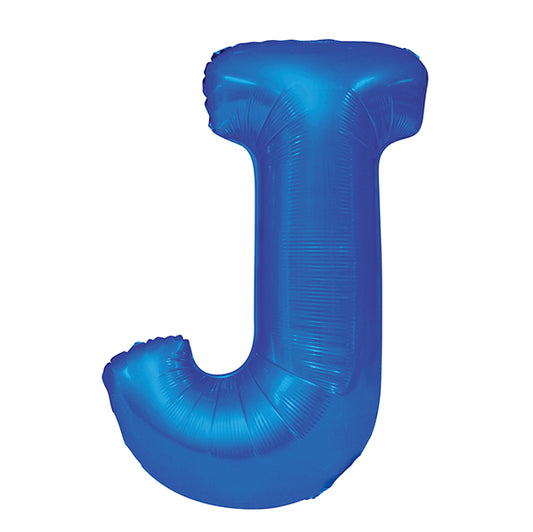 Royal Blue "J" Letter Foil Balloon (86cm)