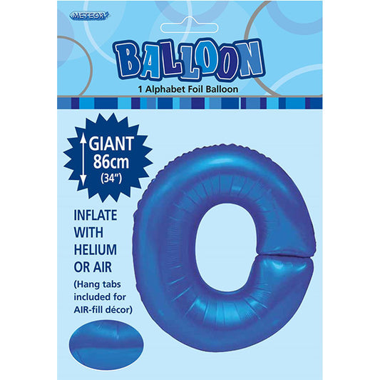 Royal Blue "O" Letter Foil Balloon (86cm)