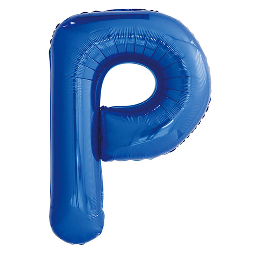 Royal Blue "P" Letter Foil Balloon (86cm)