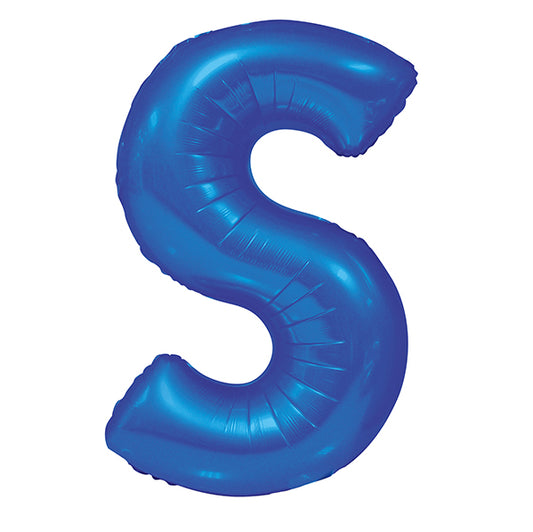 Royal Blue "S" Letter Foil Balloon (86cm)