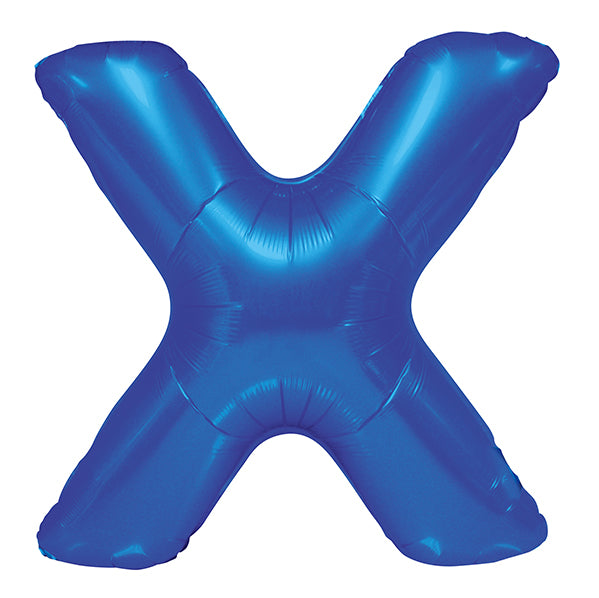 Royal Blue "X" Letter Foil Balloon (86cm)