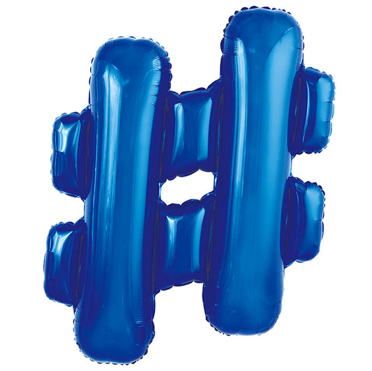 Royal Blue "#" Letter Foil Balloon (86cm)