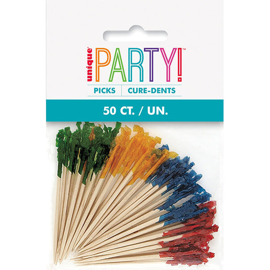 Frilled Picks - Multi (Pack of 50)